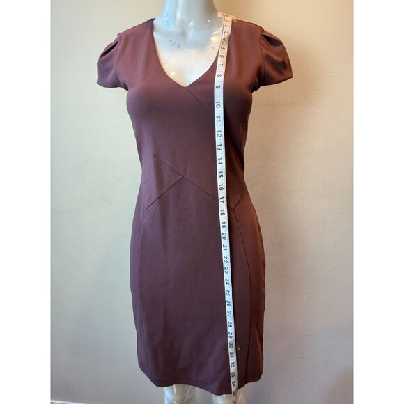 Express Womens Sheath Mini Dress Cap Sleeve Back Zip Dark Mauve Pink Size XS - Picture 4 of 9